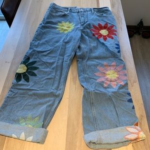 BDG Embroidered Flower Jeans
